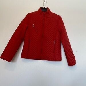 TEHAMA Cadillac red quilted lined pocket cozy zip up jacket coat small